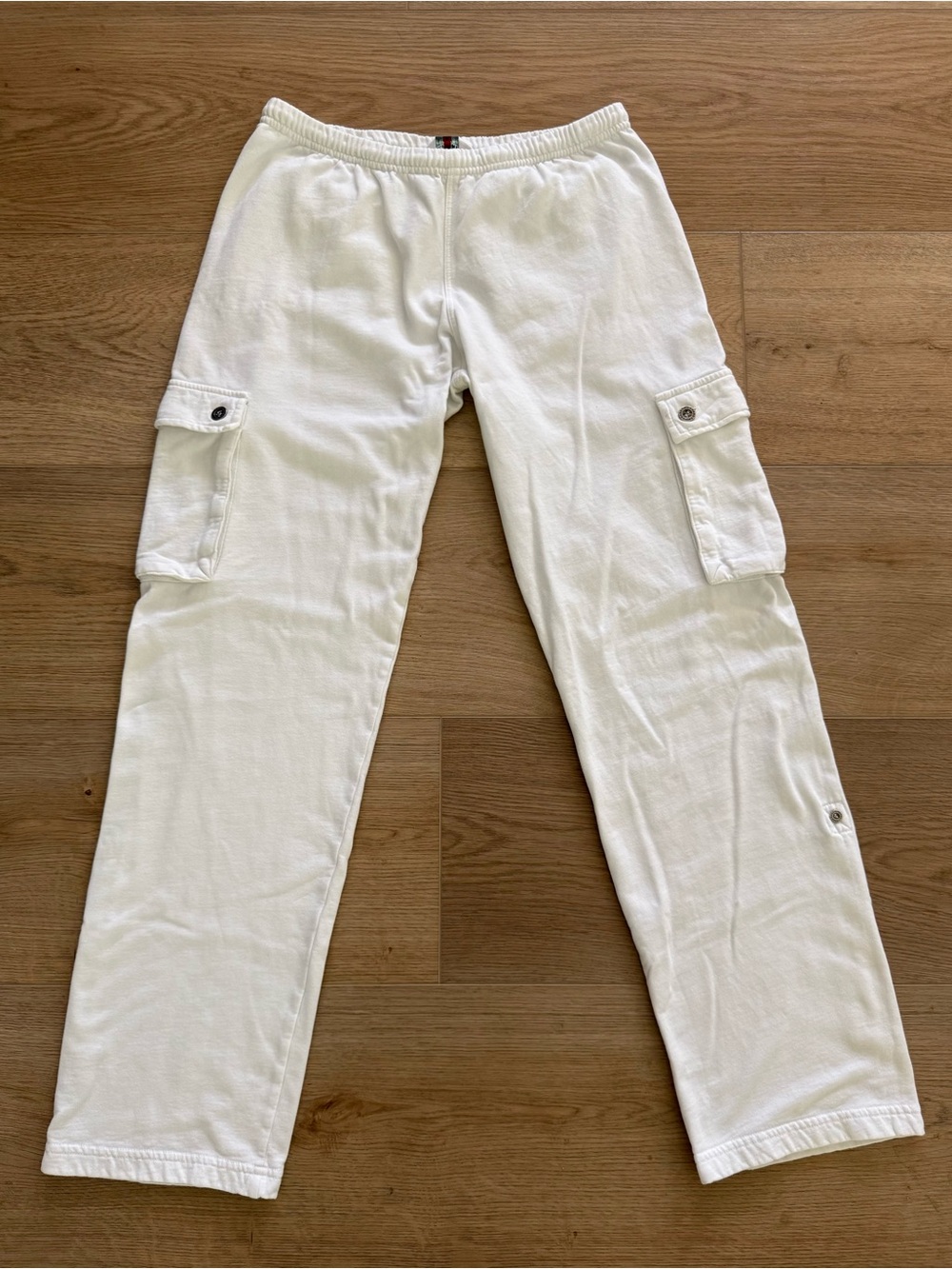 Hard Tail Forever Y2K Cargo Sweatpants Roll Up Hem Small White